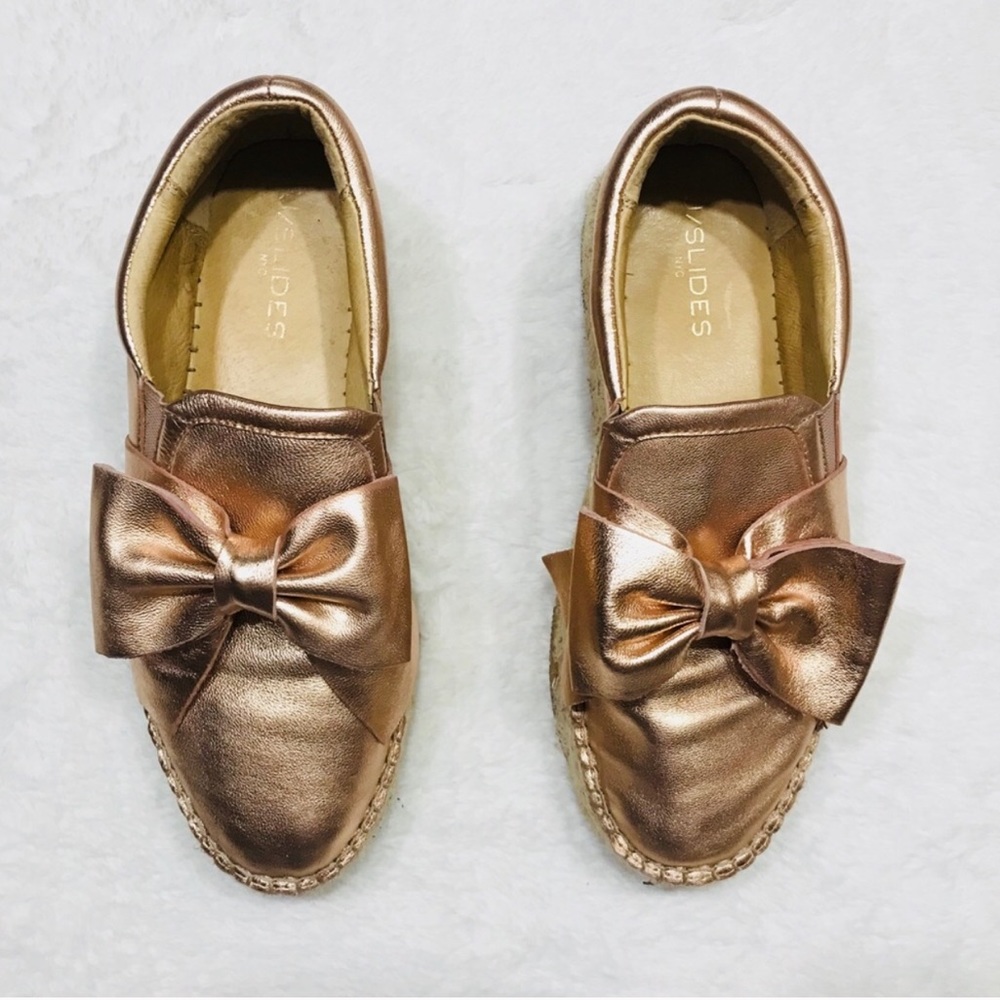 J Slides Metallic Bow Espradille Slides - image 2